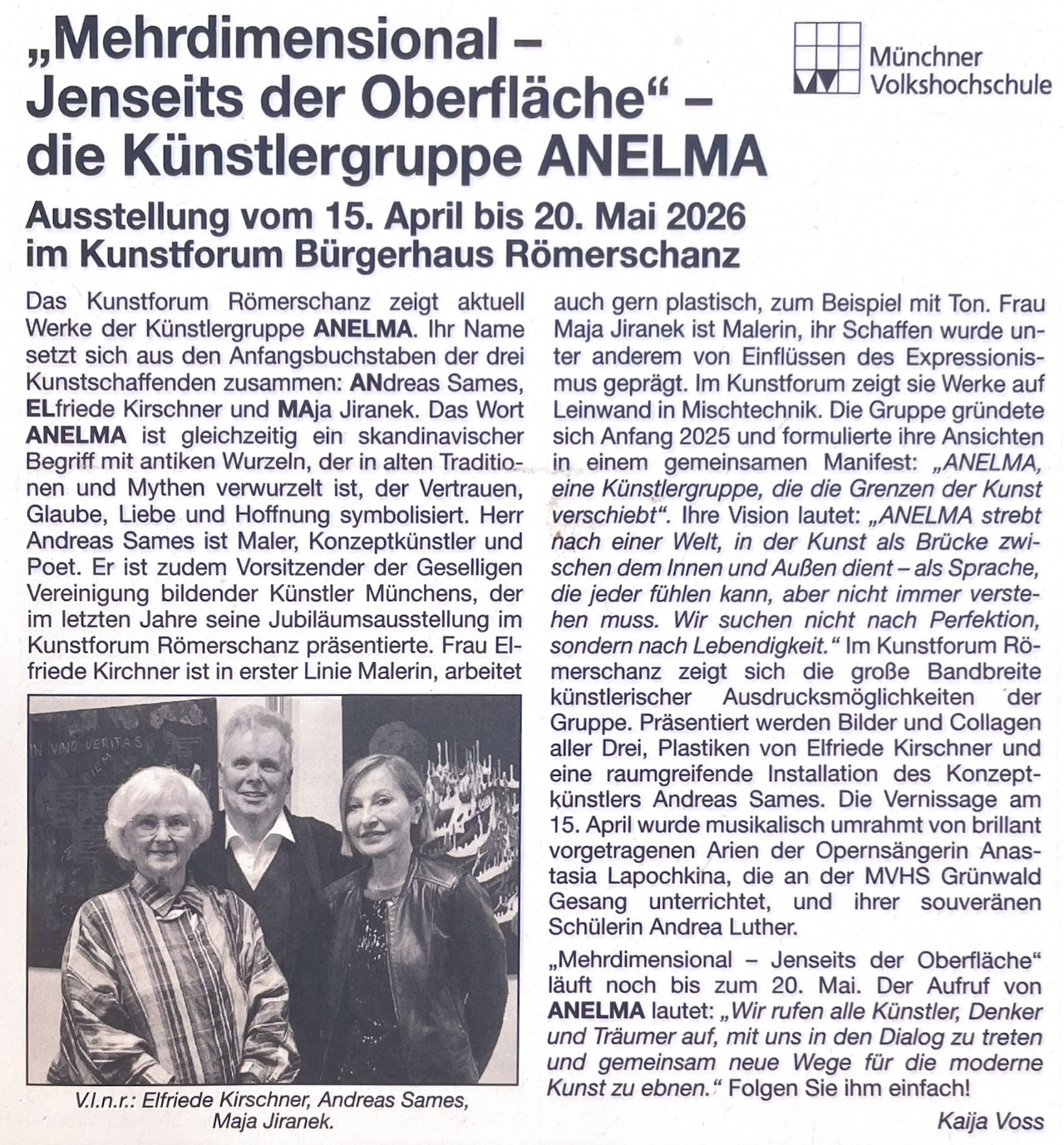 Presseartikel Münchner Volkshochschule